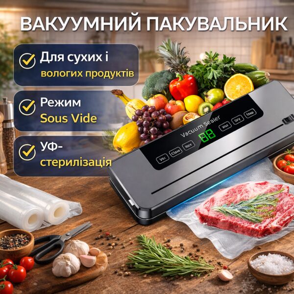 Вакуумний пакувальник з різаком